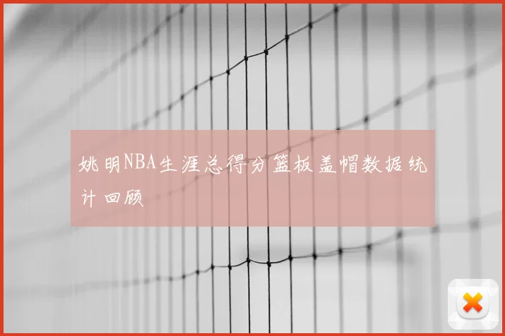 姚明NBA生涯总得分篮板盖帽数据统计回顾